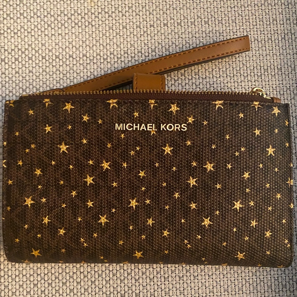 Michael Kors Adele Star Embellished Logo Smartphone Wallet